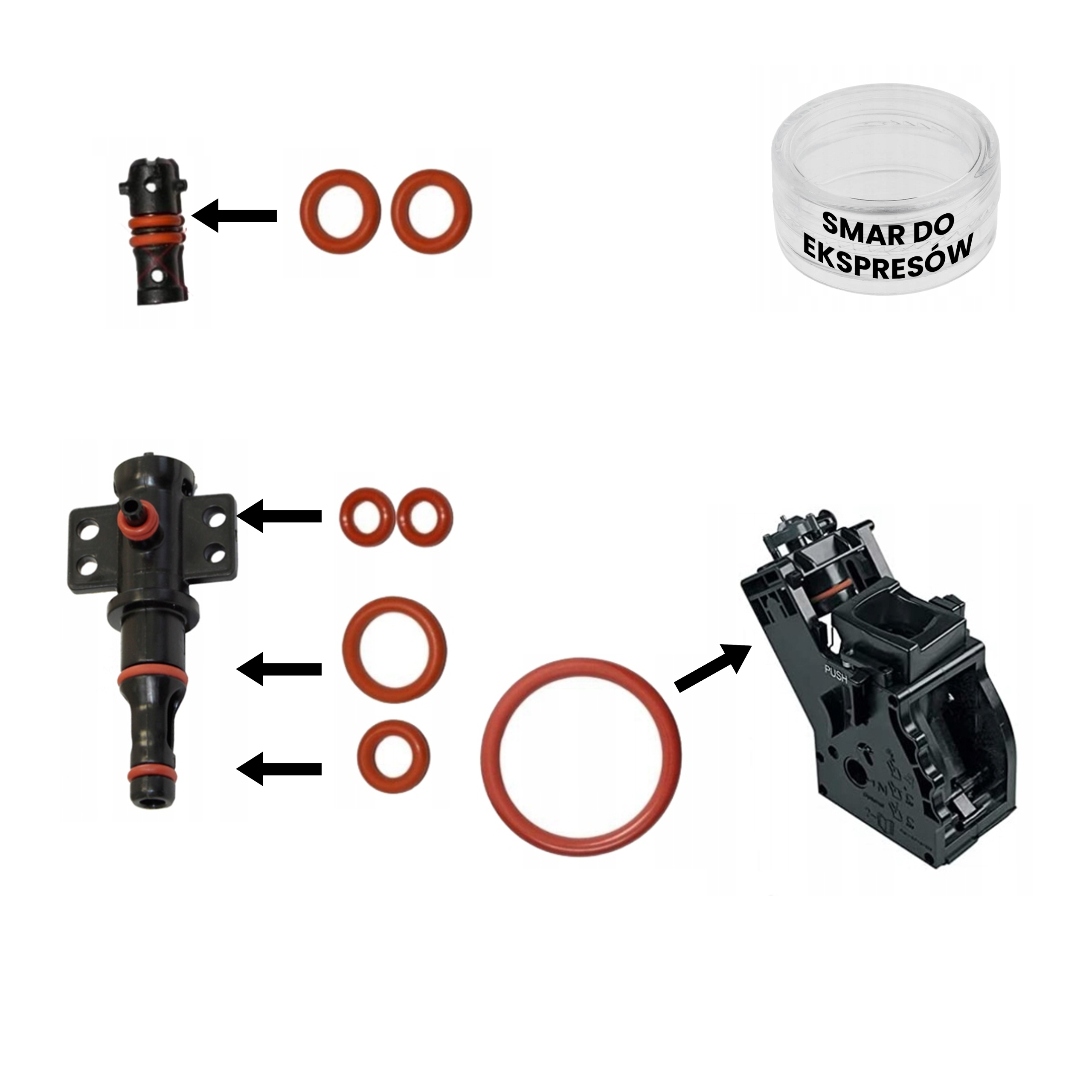 Zestaw uszczelek o-ringów Philips Latte GO+smar - obrazek 2
