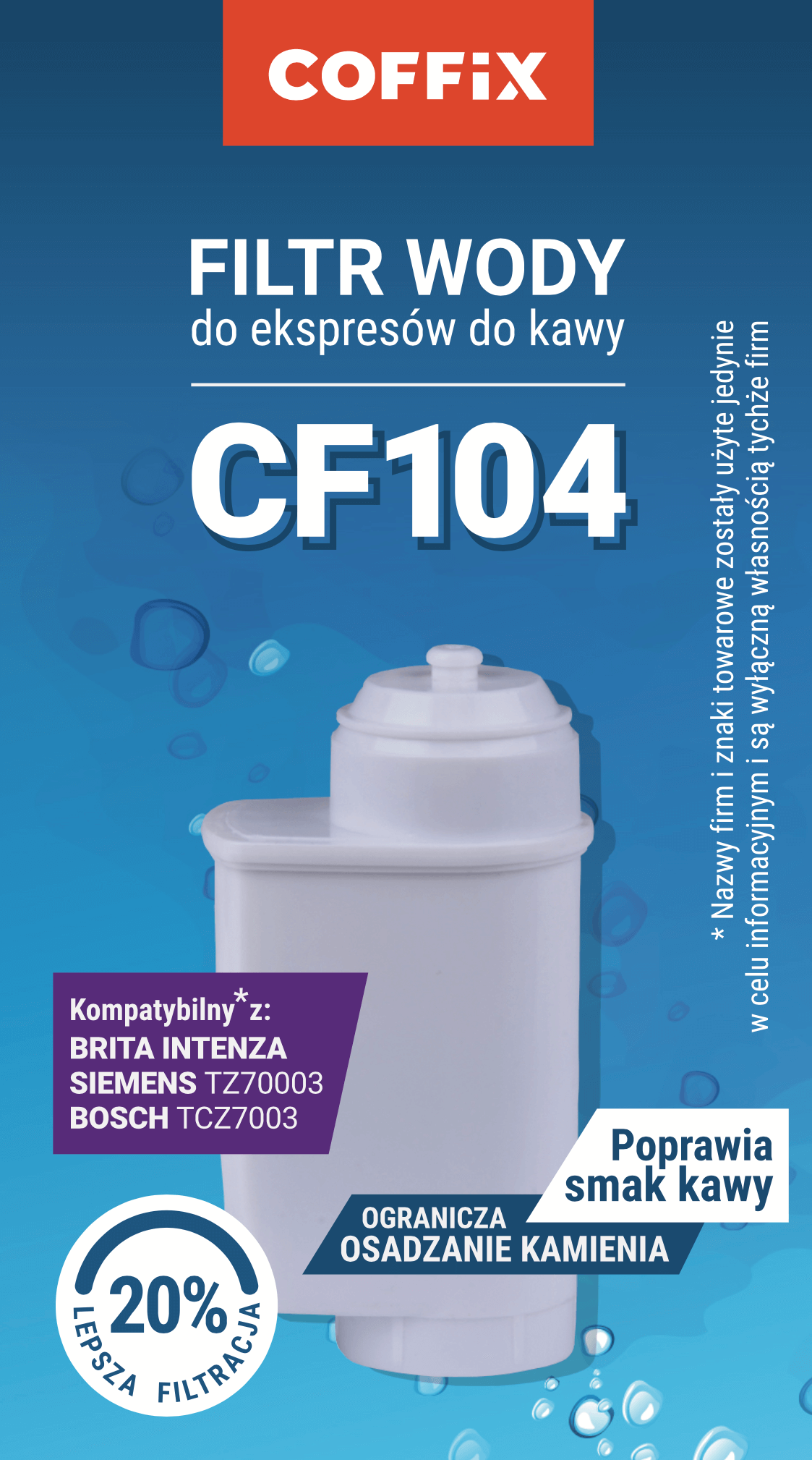 Filtr wody do ekspresu SIEMENS BOSCH Intenza (zamiennik) COFFIX CF104 - obrazek 6