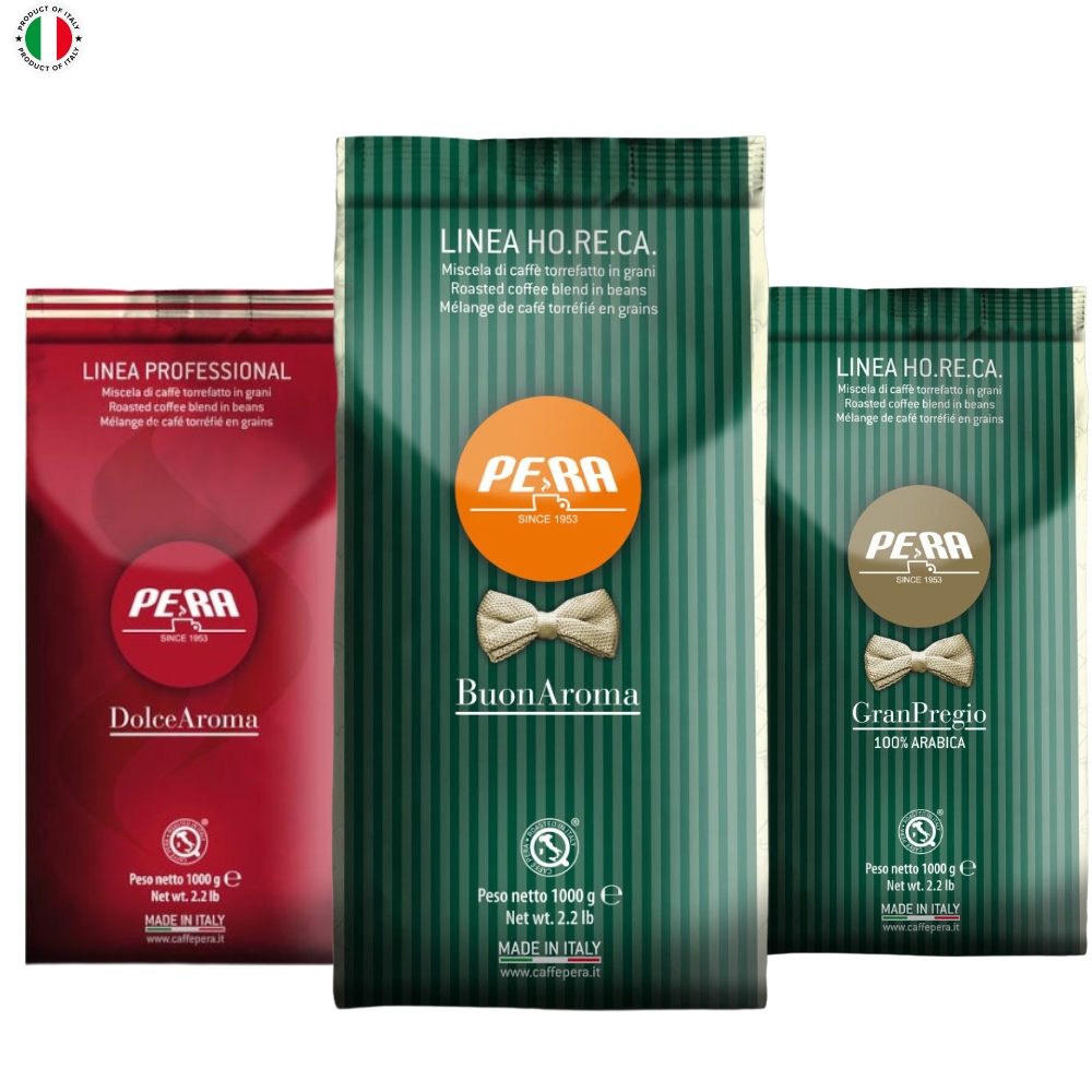 Kawa włoska ziarnista PERA Zestaw TOP - Pregio, Buon, Dolce Aroma - 3kg