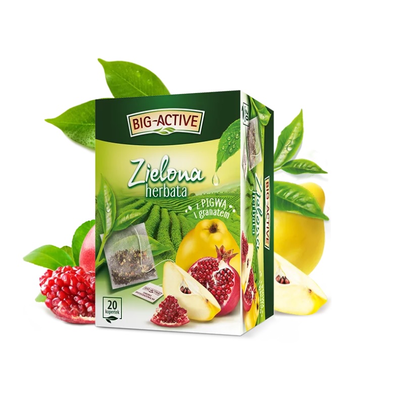 BIG ACTIVE Herbata zielona z pigwą i granatem 20tb