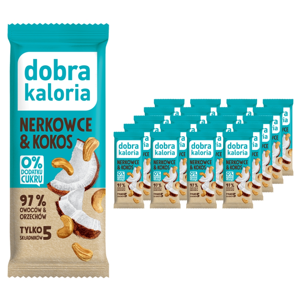 Baton owocowy nerkowce & kokos Dobra Kaloria 20szt