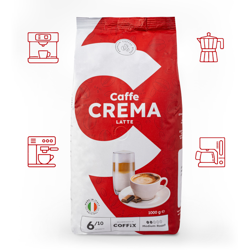 Kawa włoska ziarnista Caffe Crema Latte 1kg - obrazek 7