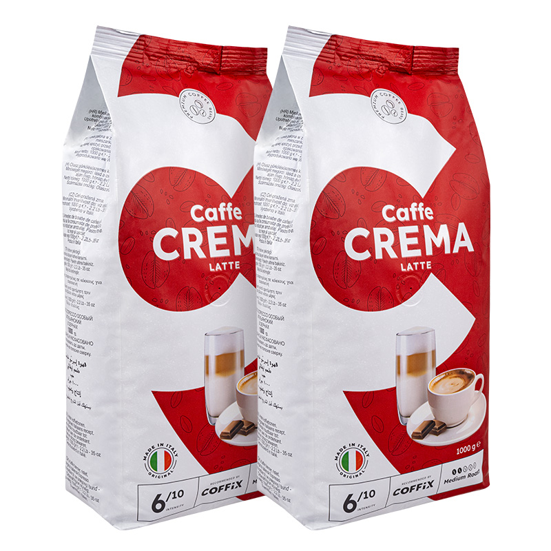 Kawa włoska ziarnista 2x 1kg Caffe Crema Latte