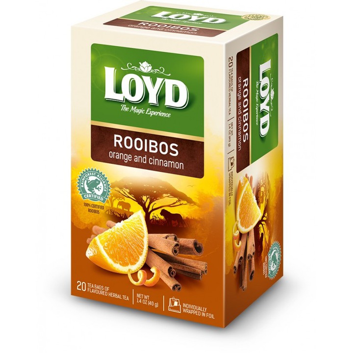 Herbata Loyd Rooibos Sense pomarańcza z cynamonem - 20 torebek