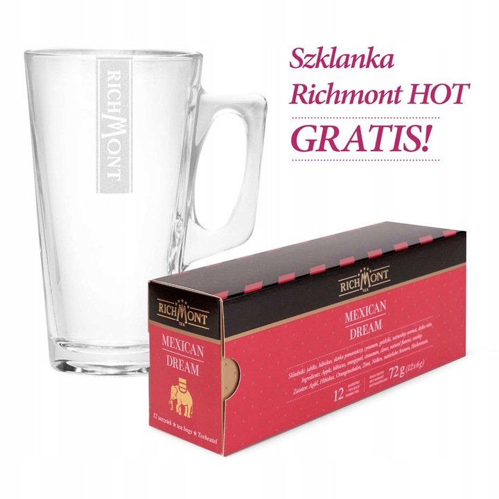 Herbata Richmont Mexican Dream 12szt + SZKLANKA HOT