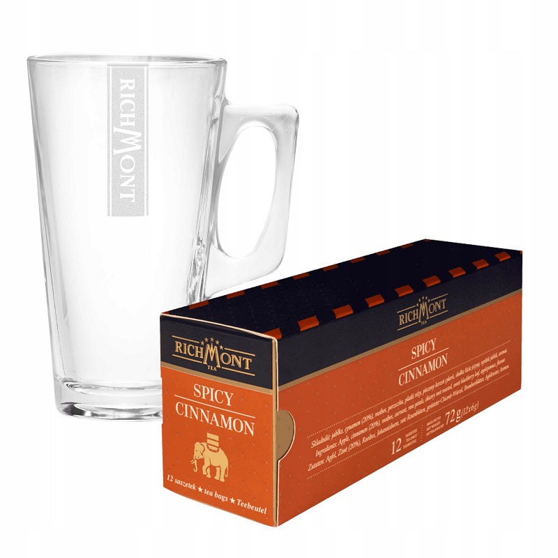 Herbata Richmont Spicy Cinnamon 12 saszetek + SZKLANKA HOT