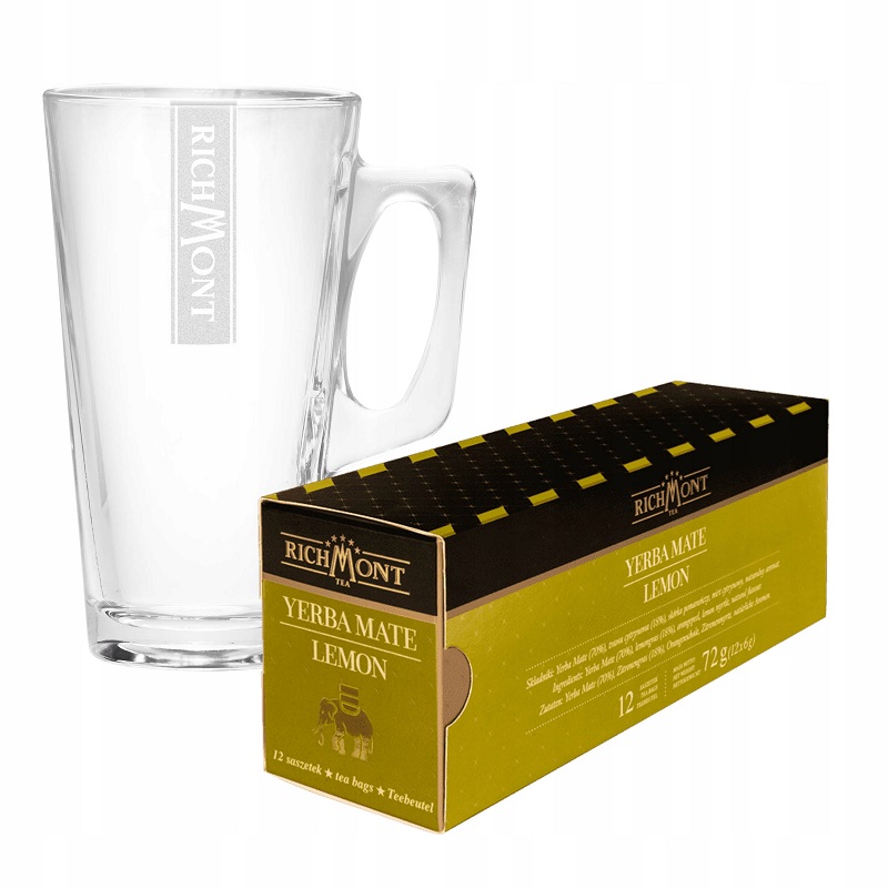 Herbata Richmont Yerba Mate Lemon 12 saszetek + SZKLANKA HOT