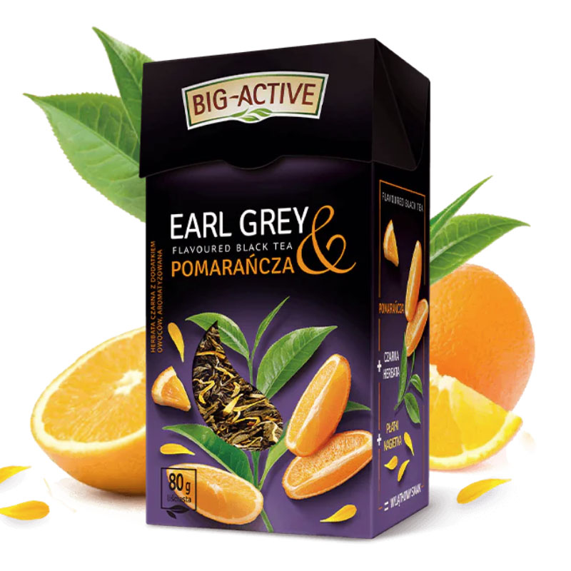 Herbata czarna liściasta Earl Grey & pomarańcza Big-Active