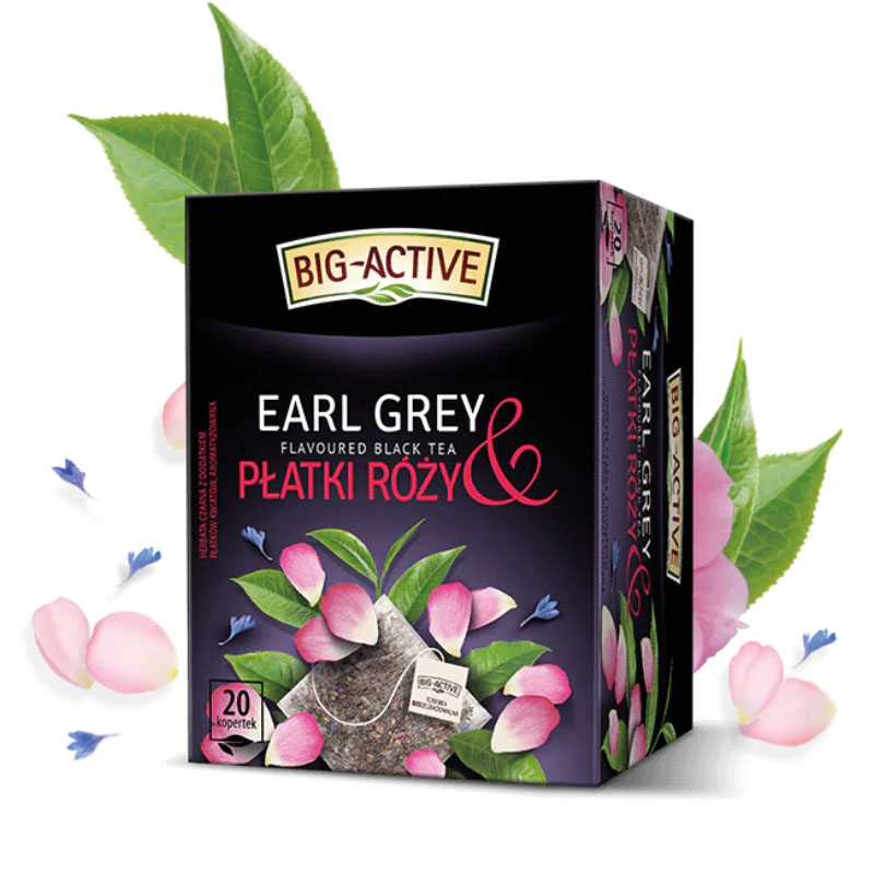 Herbata czarna Earl Grey & płatki róży Big-Active 20 torebek