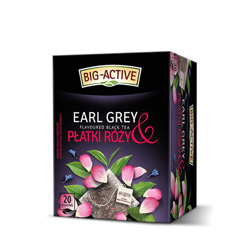 Herbata czarna Earl Grey & płatki róży Big-Active 20 torebek - obrazek 2
