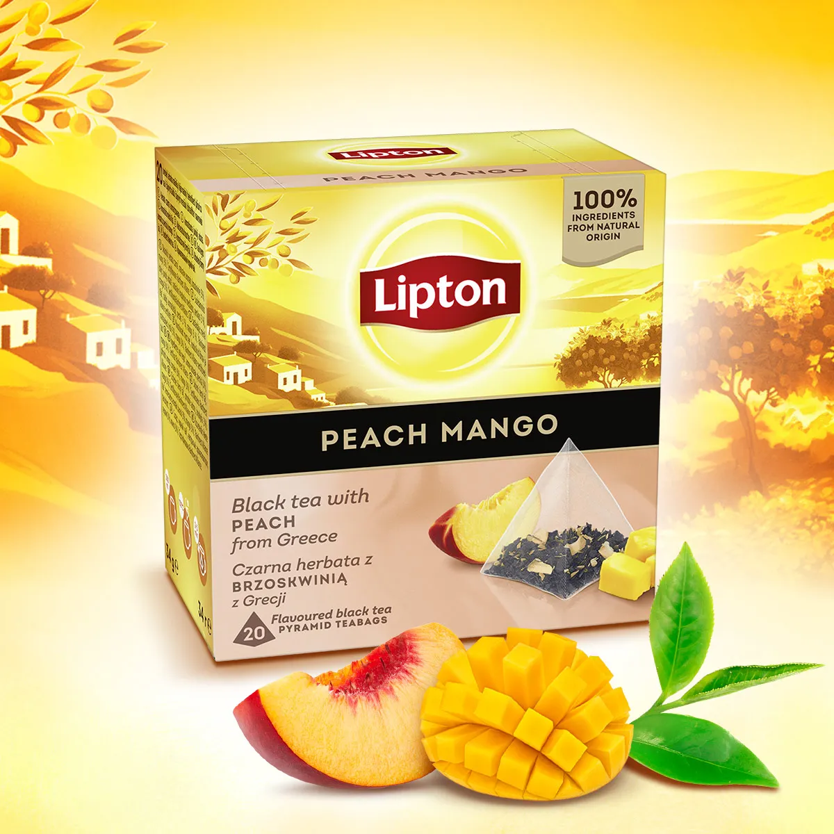 Herbata Lipton czarna z brzoskwinią i mango 20 saszetek - obrazek 7