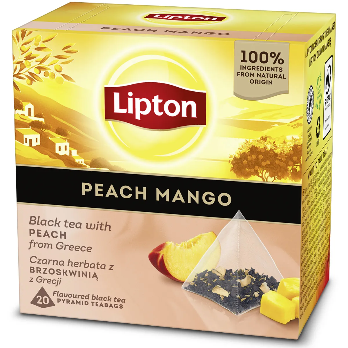 Herbata Lipton czarna z brzoskwinią i mango 20 saszetek - obrazek 3