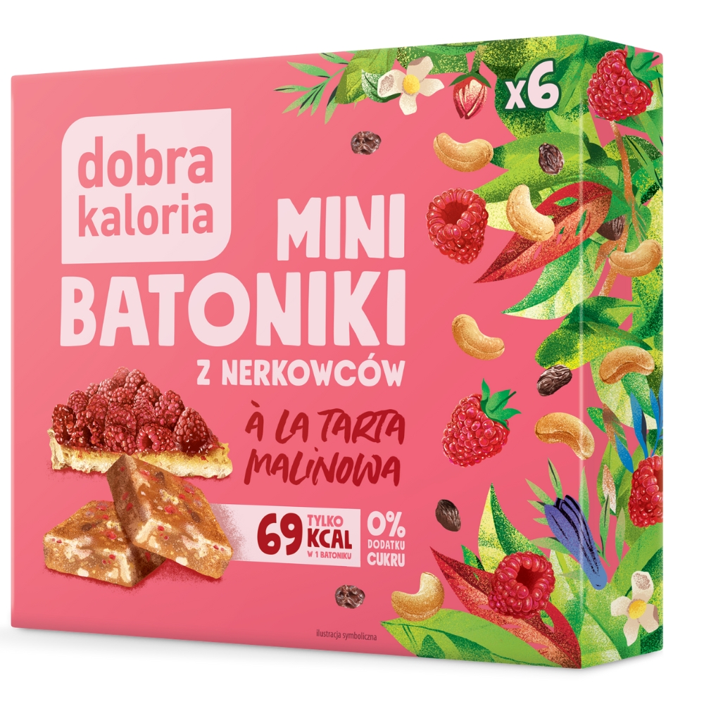 Mini batoniki z nerkowców a'la tarta malinowa Dobra Kaloria 6szt