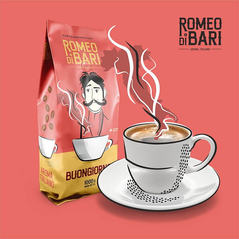 Kawa ziarnista Romeo Di Bari Buongiorno 1kg - obrazek 6