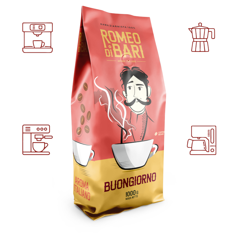 Kawa ziarnista Romeo Di Bari Buongiorno 1kg - obrazek 4