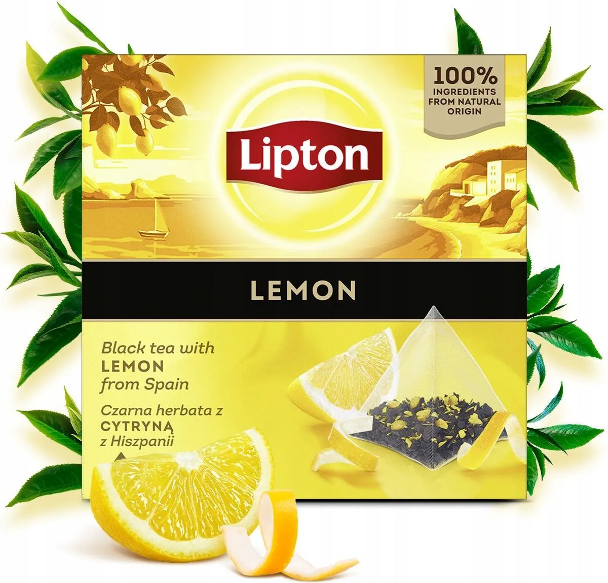 Herbata Lipton czarna z hiszpańską cytryną 20 saszetek