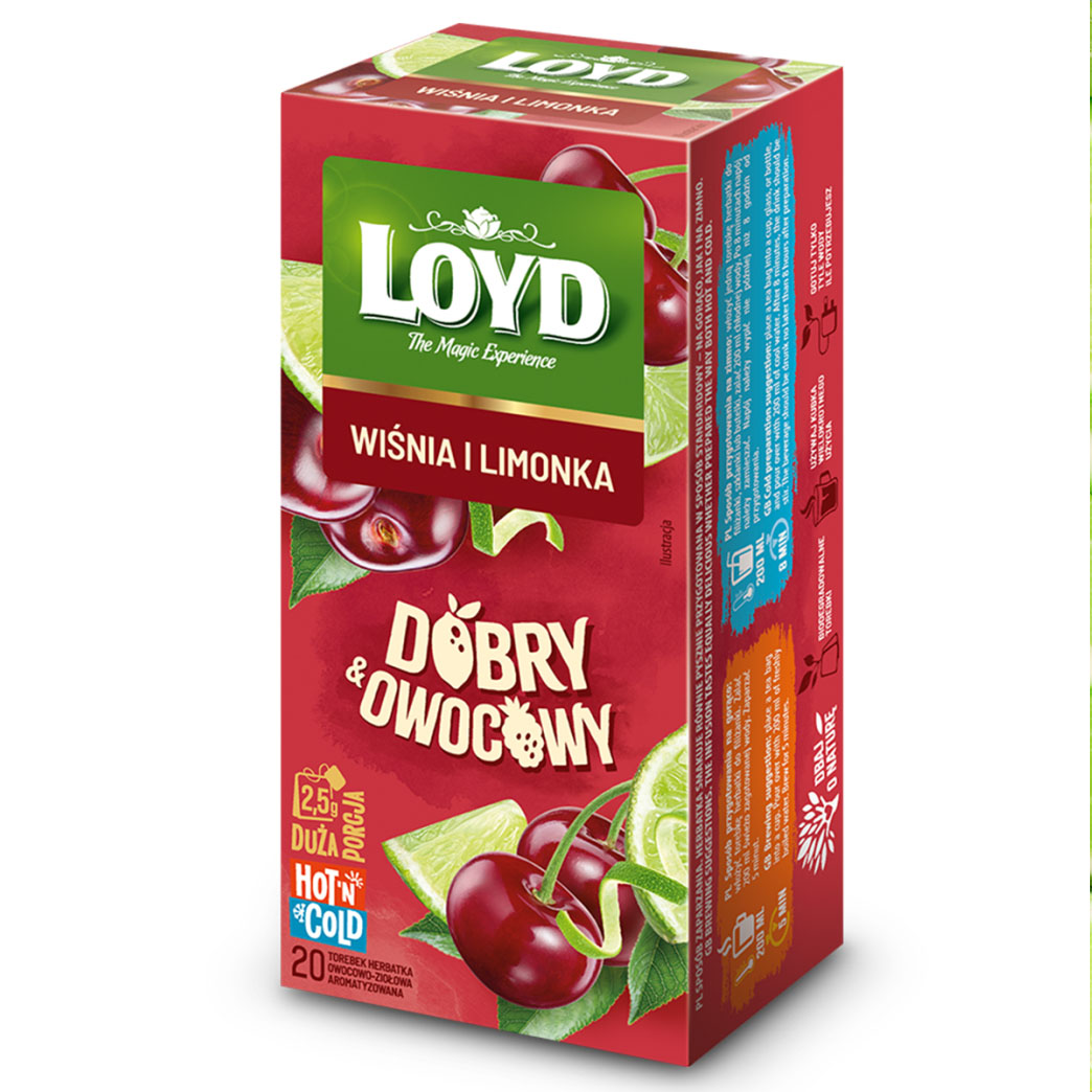 LOYD Herbata na ciepło i zimno wiśnia & limonka 20x2,5g