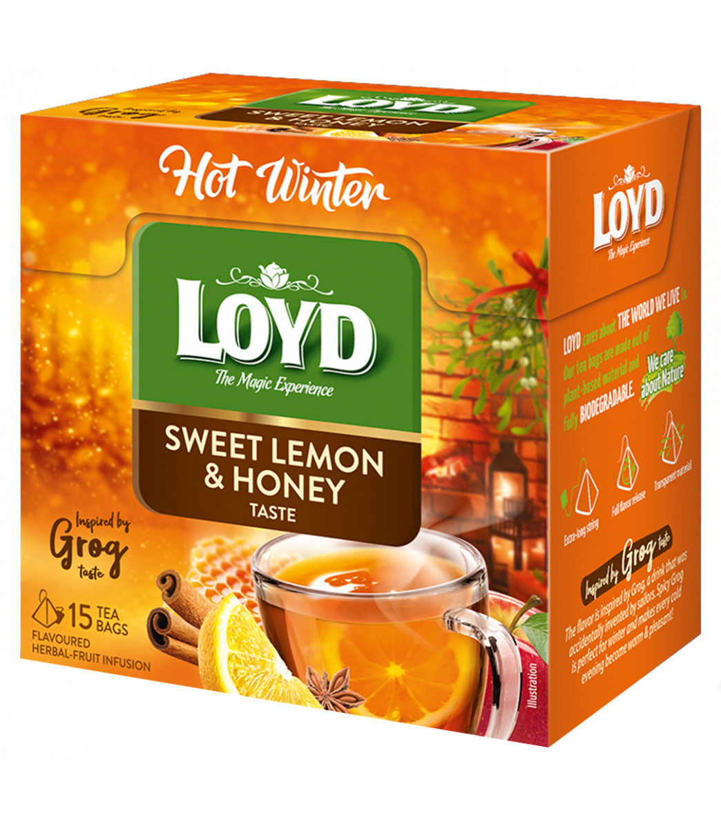 Herbata Loyd Hot Winter cytryna miód piramidki 15tb
