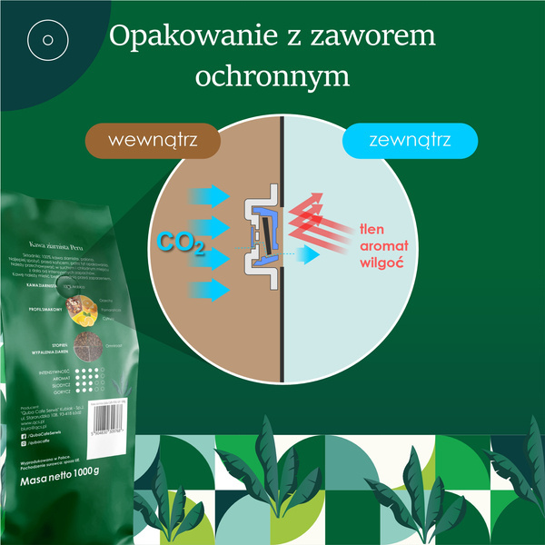 Kawa ziarnista QUBA CAFFE Peru 100% Arabica - 1 kg - obrazek 3