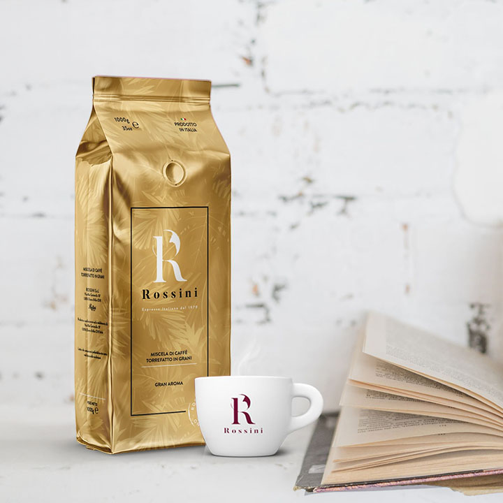 Kawa włoska ziarnista Rossini Gran Aroma 1kg - obrazek 4
