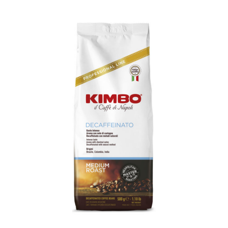 Kawa Ziarnista KIMBO Espresso Decaffeinato 500 g - Bezkofeinowa