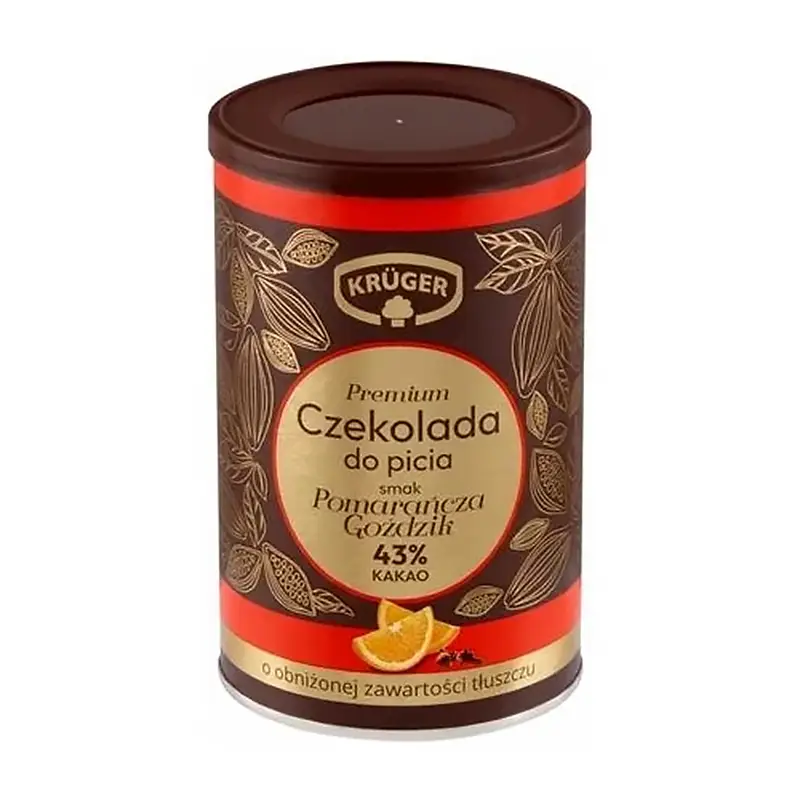 Czekolada do picia 43% puszka KRUGER Pomarańcza Goździk 220g