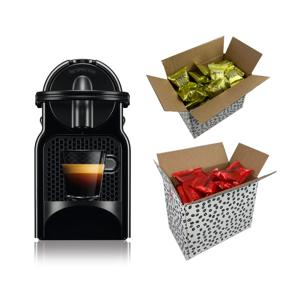 Ekspres Kapsułkowy DeLonghi Inissia + Kapsułki VENEZIA 100 szt. (Zestaw)