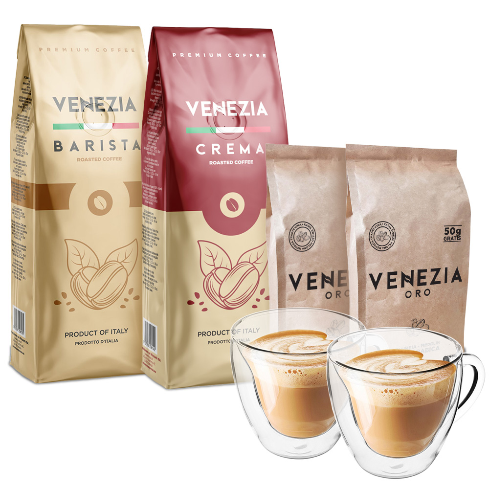 Zestaw kaw VENEZIA 3kg + szklanki GRATIS!