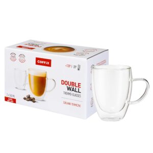 Szklanki termiczne z uchem do Caffe Au Lait – COFFIX (2x340 ml)
