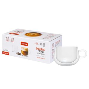 Szklanki termiczne z uchem do Cappuccino – COFFIX (2x260 ml)