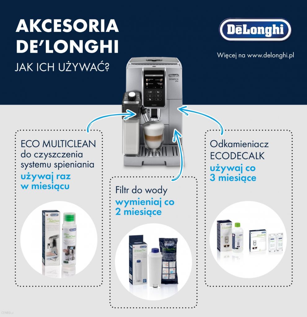 Delonghi Odkamieniacz, Filtr, Środek do czyszczenia mleka Zestaw - obrazek 7